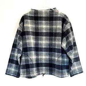 Liz Claiborne Navy Blue Plaid Mock Turtleneck Sweater